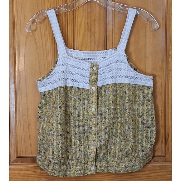 Universal Thread Tank Top Women's Large Bohemian Floral Crochet Hippie Summer - Picture 1 of 8